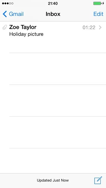 Press the new email message icon.