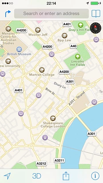 Press the select destination icon.