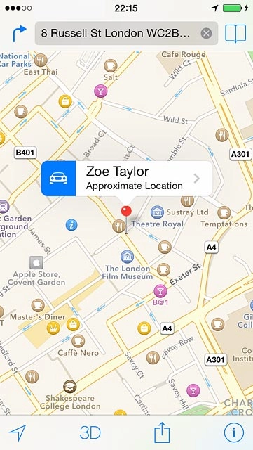 Press the start navigation icon.