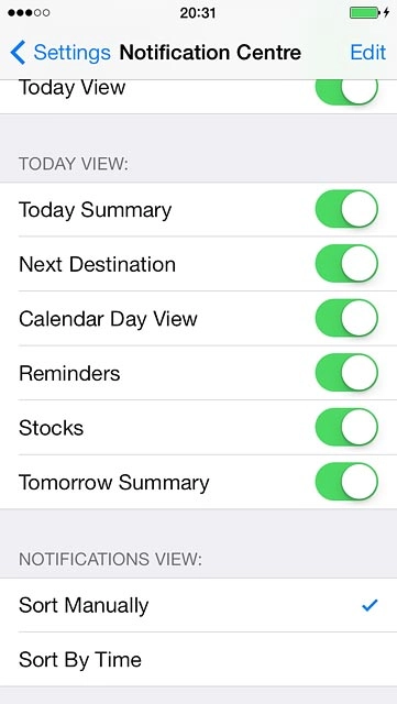 Press Sort Manually or Sort By Time.
