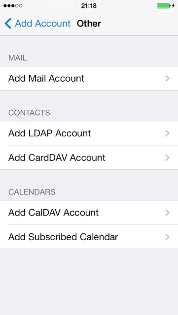 Press Add Mail Account.