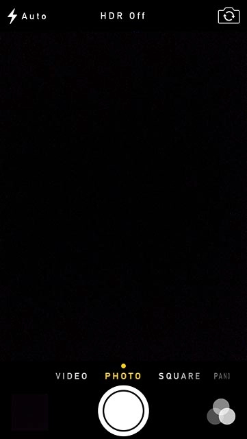 Slide your finger right or left on the display to select PHOTO.