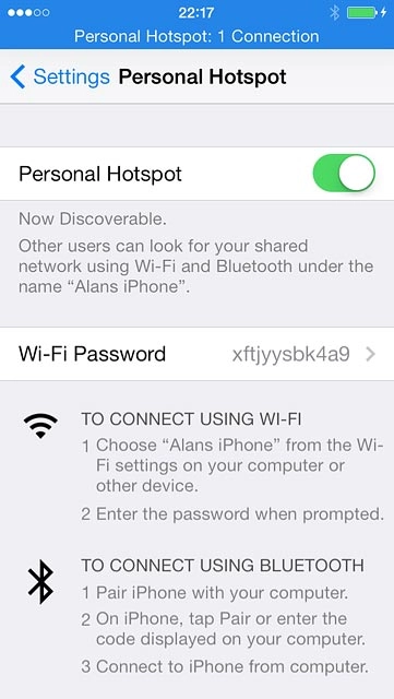 Press the indicator next to