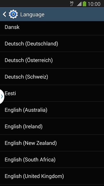 Press the required language.
