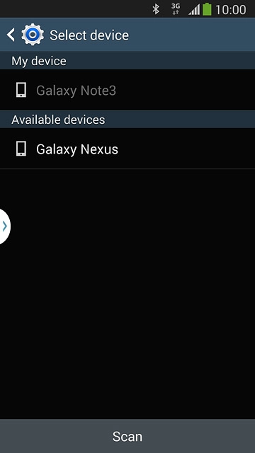 Your phone now searches for devices and after a moment, a list of Bluetooth devices within range is displayed.Press the required Bluetooth device.The file is sent.