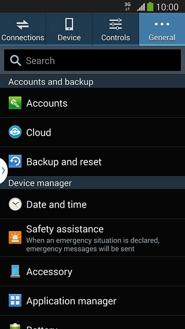 Press Backup and reset.