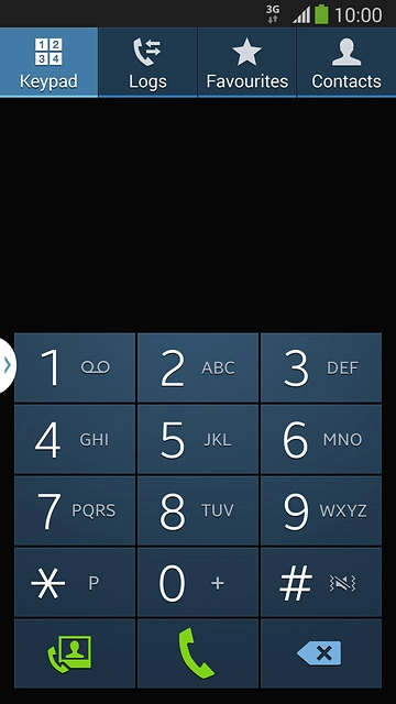 Press the Keypad tab.