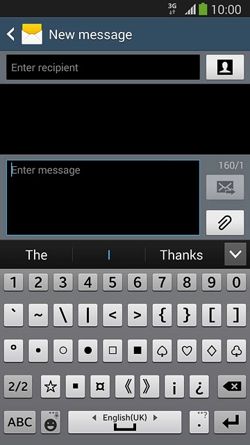 Press ABC to return to text input.