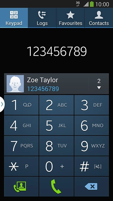 Key in the required number and press the call icon.