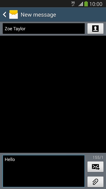 Press the send icon when you've written your text message.