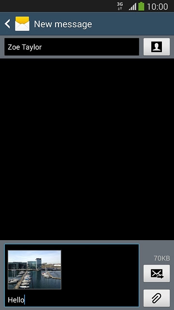 Press the send icon when you've finished your picture message.