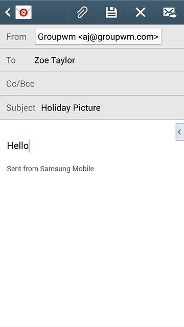 Press the attachment icon.