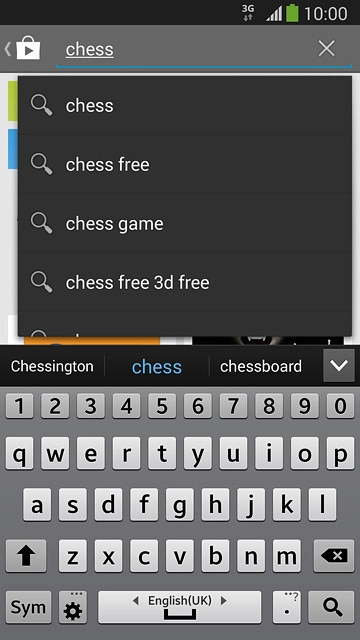 Key in the name of the required app and press the search icon.
