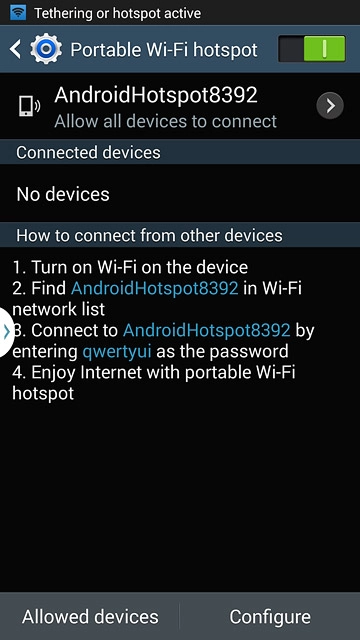 Press the indicator next to 