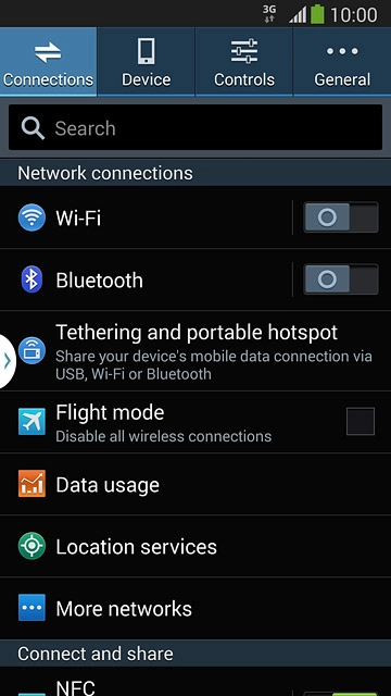Press the Connections tab.