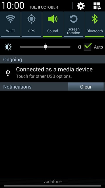 Slide your finger down the display starting from the top edge of your phone.Press Bluetooth until the function is turned on.
