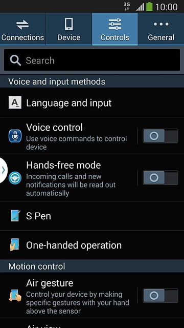 Press the Controls tab.