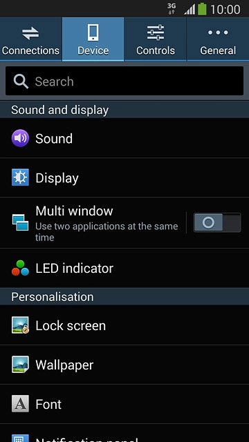 Press the Device tab.