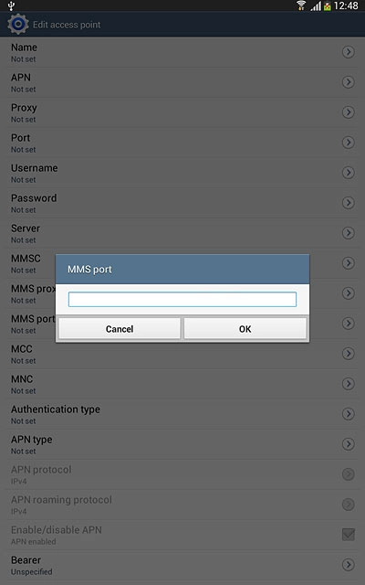 Key in 8080 and press OK.