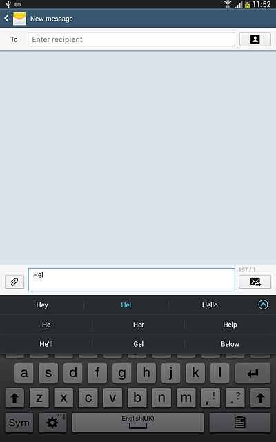 Press the required word to insert it.