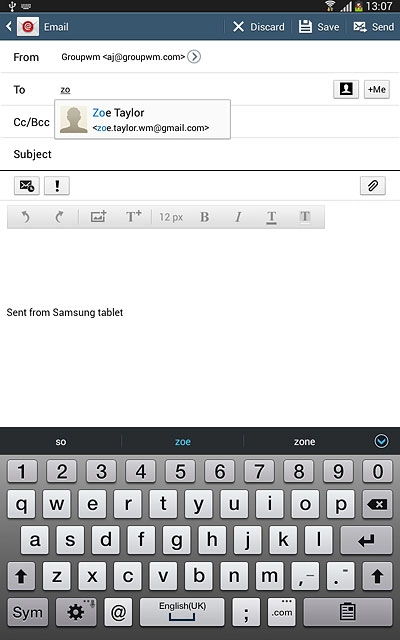 Key in the first letters of the required contact.Matching contacts are displayed.Press the required contact.Repeat the procedure to add more recipients.