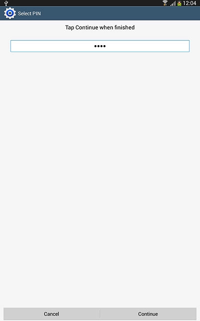 Key in the required lock code and press Continue.