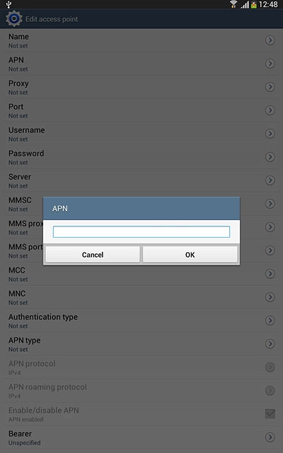 Key in live.vodafone.com and press OK.