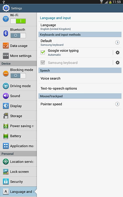 Press Language and input.