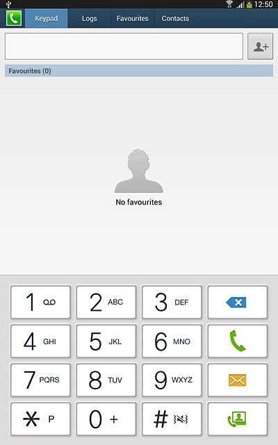 Press the Keypad tab.
