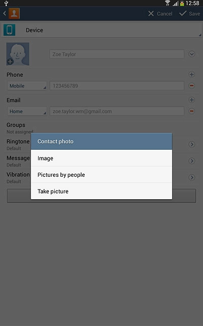 To assign a saved picture:Press Image.