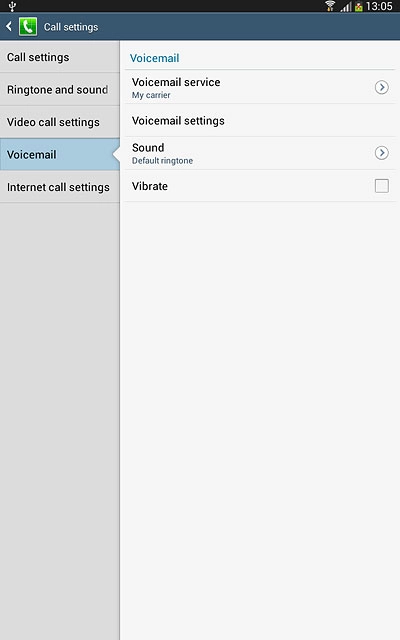 Press Voicemail settings.