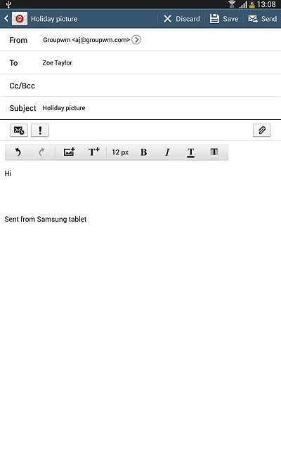 Press the attachment icon.