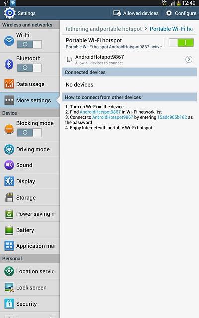 Press the indicator next to 