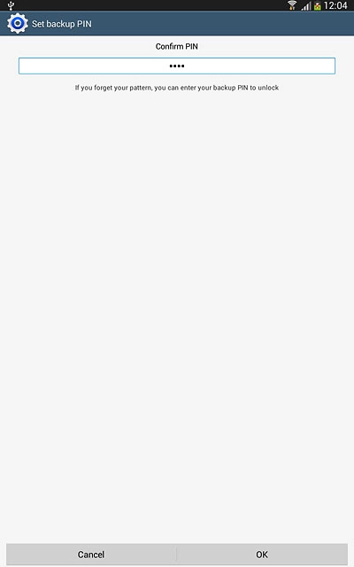 Key in the PIN again and press OK.