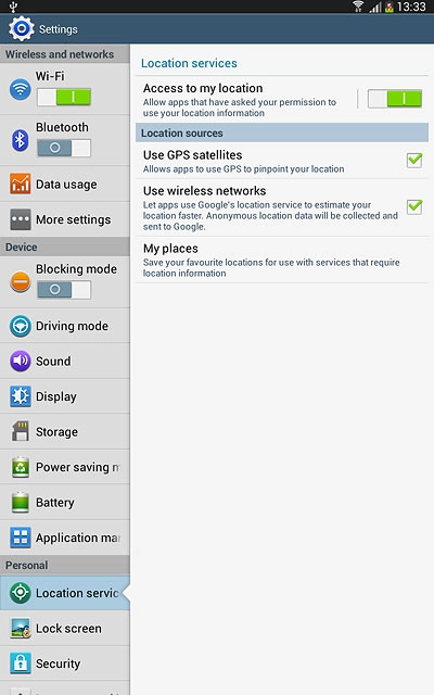 Press Access to my location to turn the function on or off.
