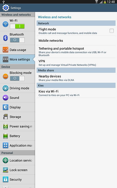 Press More settings.