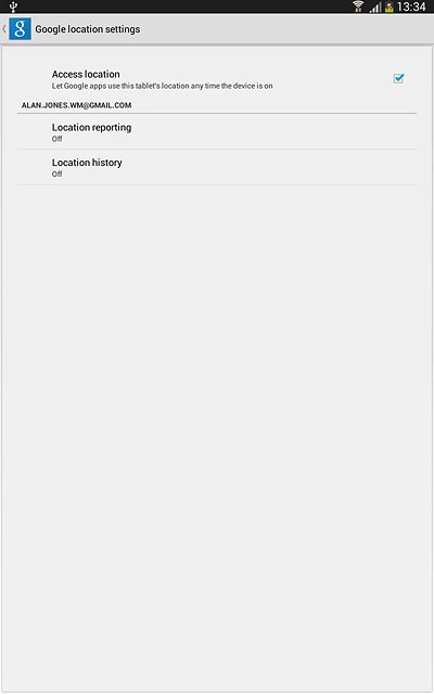 Press Access location to turn the function on or off.