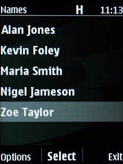 Highlight the required contact and press Connect.