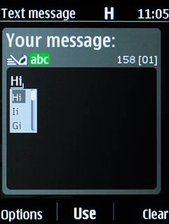 Highlight the word suggestion and press the Navigation key.