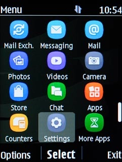 Scroll to Settings and press the Navigation key.