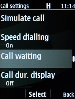 Scroll to Call waiting and press the Navigation key.
