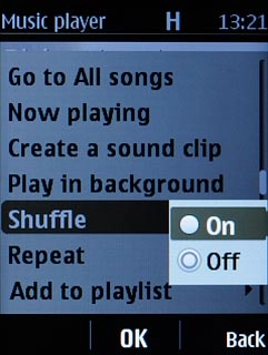 Highlight On or Off and press the Navigation key.