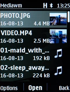 Go to the required folder.Highlight the required file and press Options.