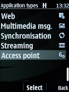 Scroll to Access point and press the Navigation key.
