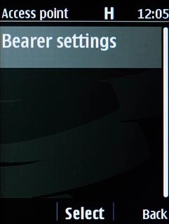 Scroll to Bearer settings and press the Navigation key.