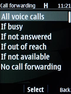 Highlight one of the following options:All voice calls