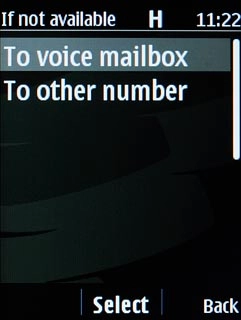 Scroll to To voice mailbox and press the Navigation key.