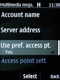 Scroll to Use pref. access pt. and press the Navigation key.