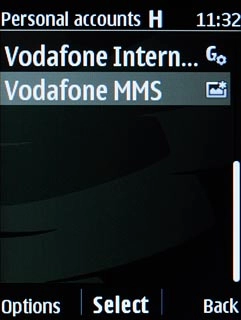 Scroll to the data connection and press Options.