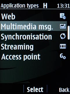 Scroll to Multimedia msg. and press the Navigation key.